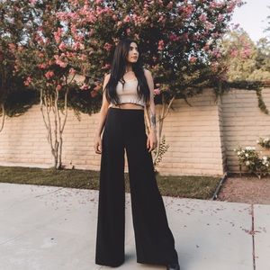 Black wide leg pants